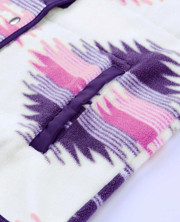 SELINK Womens Fleece Jacket Western Aztec Print Long Sleeve Snap Button Down Shacket Jackets with Pockets