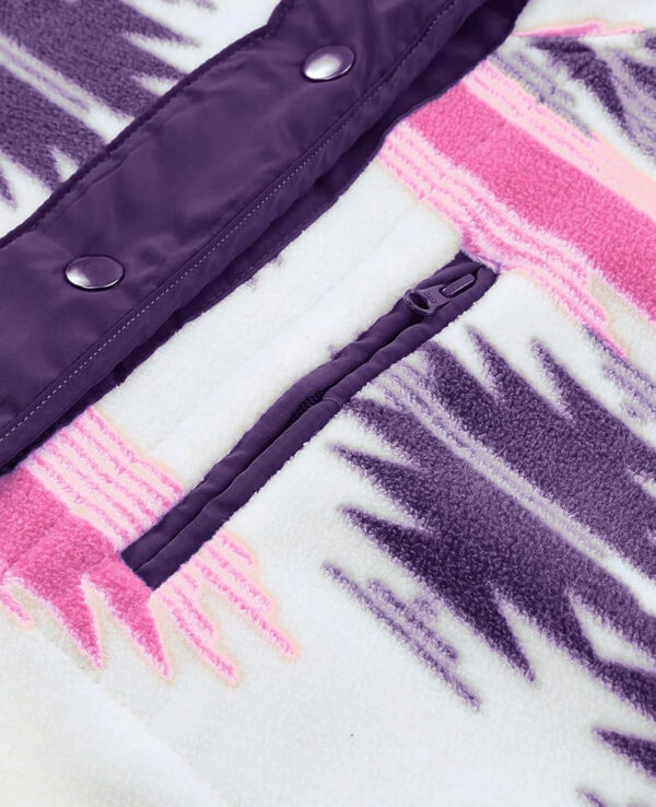 SELINK Womens Fleece Jacket Western Aztec Print Long Sleeve Snap Button Down Shacket Jackets with Pockets