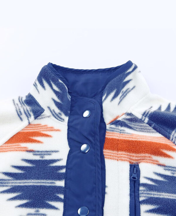 SELINK Womens Fleece Jacket Western Aztec Print Long Sleeve Snap Button Down Shacket Jackets with Pockets