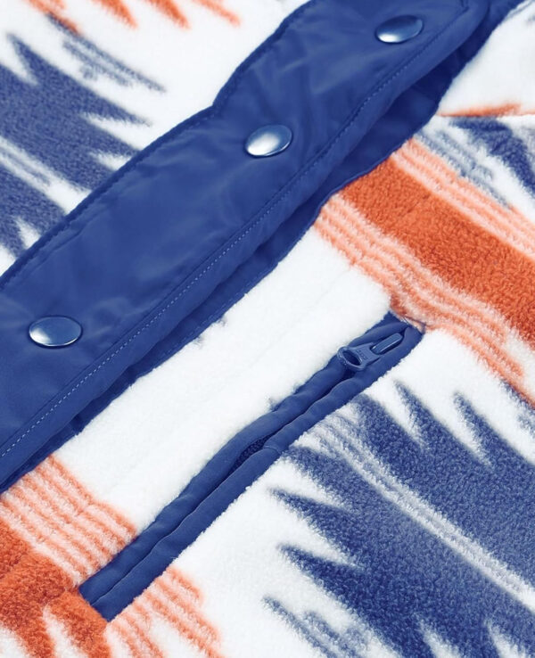 SELINK Womens Fleece Jacket Western Aztec Print Long Sleeve Snap Button Down Shacket Jackets with Pockets