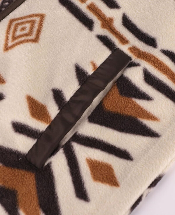 SELINK Womens Fleece Jacket Western Aztec Print Long Sleeve Snap Button Down Shacket Jackets with Pockets