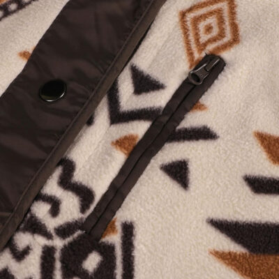 SELINK Womens Fleece Jacket Western Aztec Print Long Sleeve Snap Button Down Shacket Jackets with Pockets