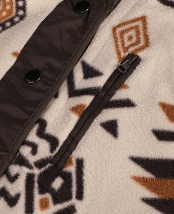 SELINK Womens Fleece Jacket Western Aztec Print Long Sleeve Snap Button Down Shacket Jackets with Pockets