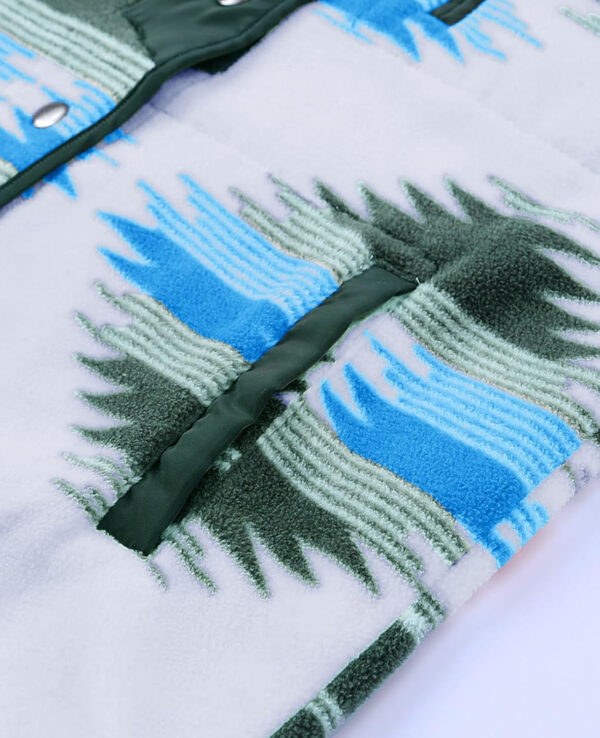 SELINK Womens Fleece Jacket Western Aztec Print Long Sleeve Snap Button Down Shacket Jackets with Pockets