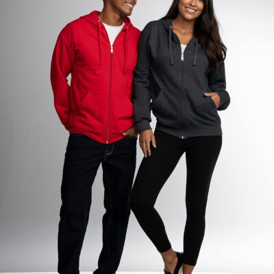 Fruit of the Loom Eversoft Fleece Full Zip Hoodie Sweatshirt