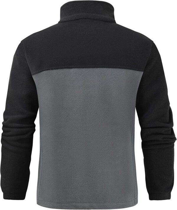 Men's Casual Outdoor Fleece Zip Jacket Long Sleeve Warm Winter Coat for Men with Zip Pocket