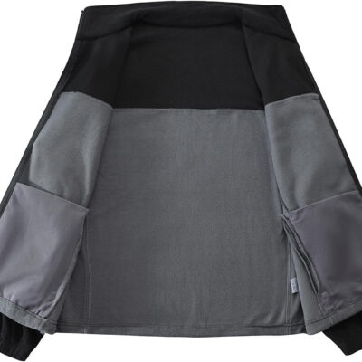 Men's Casual Outdoor Fleece Zip Jacket Long Sleeve Warm Winter Coat for Men with Zip Pocket