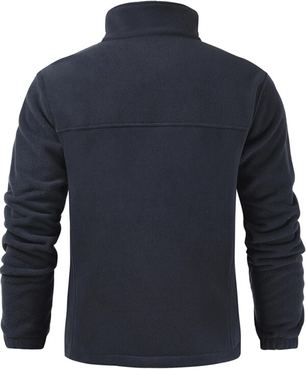 Men's Casual Outdoor Fleece Zip Jacket Long Sleeve Warm Winter Coat for Men with Zip Pocket