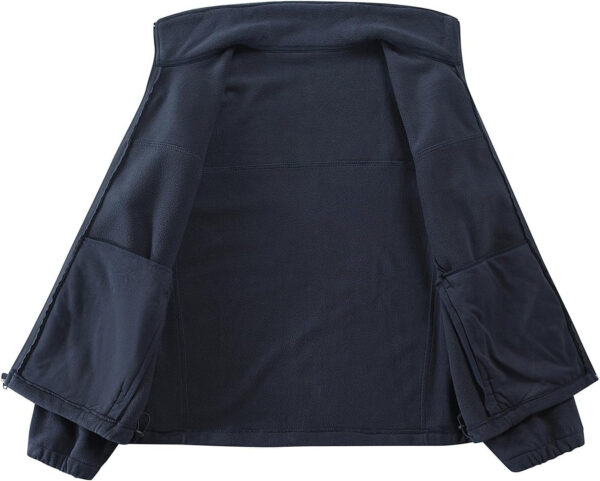 Men's Casual Outdoor Fleece Zip Jacket Long Sleeve Warm Winter Coat for Men with Zip Pocket