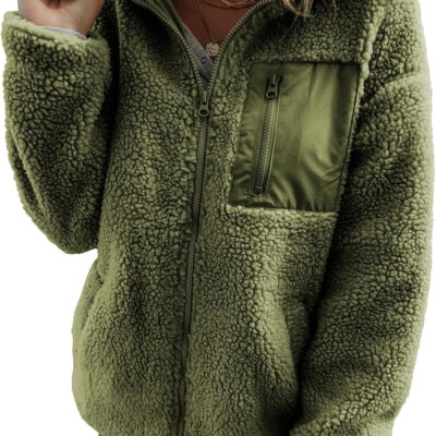 689b17429f41c2c45f7bbbe7f1a3f4339b41a2f7ff918dc3237b7.jpg Dokotoo Womens Winter Trendy Full Zipper Fleece Jackets Long Sleeve Relaxed Warm Teddy Coats with Pockets