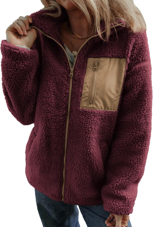 689b174bc653278c31ae1d4c4f7f90293d5a74f4dd4928dbc82b0.jpg Dokotoo Womens Winter Trendy Full Zipper Fleece Jackets Long Sleeve Relaxed Warm Teddy Coats with Pockets