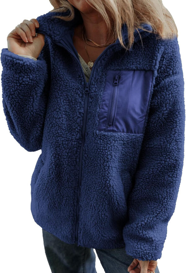 689b17709771979ad5f2b92d470ebecf40801044ef7f1e533e078.jpg Dokotoo Womens Winter Trendy Full Zipper Fleece Jackets Long Sleeve Relaxed Warm Teddy Coats with Pockets