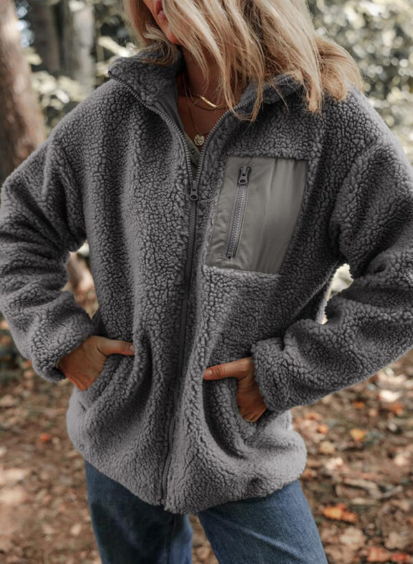 689b177d92b7d953577803e4ad87a603969b31600451b33269d00.jpg Dokotoo Womens Winter Trendy Full Zipper Fleece Jackets Long Sleeve Relaxed Warm Teddy Coats with Pockets
