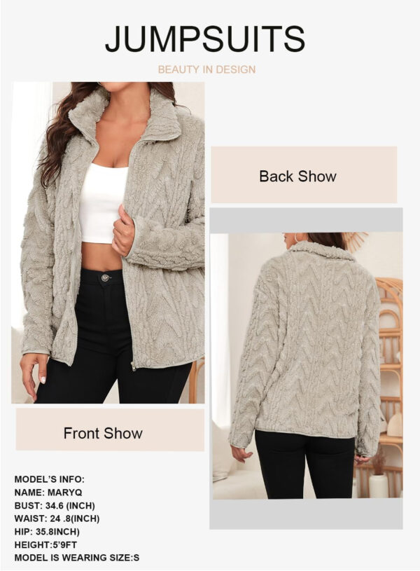 689b181e62665f542b4bdd777bfeb630a118f2484f88600a62312.jpg Dokotoo Winter Fleece Jacket for Women Zipper Up Zip Up Stand Collar with Pockets Coats