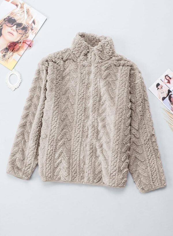 689b181fbf8790a5c9bbe388569489064a5b43a52567bed6dfc80.jpg Dokotoo Winter Fleece Jacket for Women Zipper Up Zip Up Stand Collar with Pockets Coats
