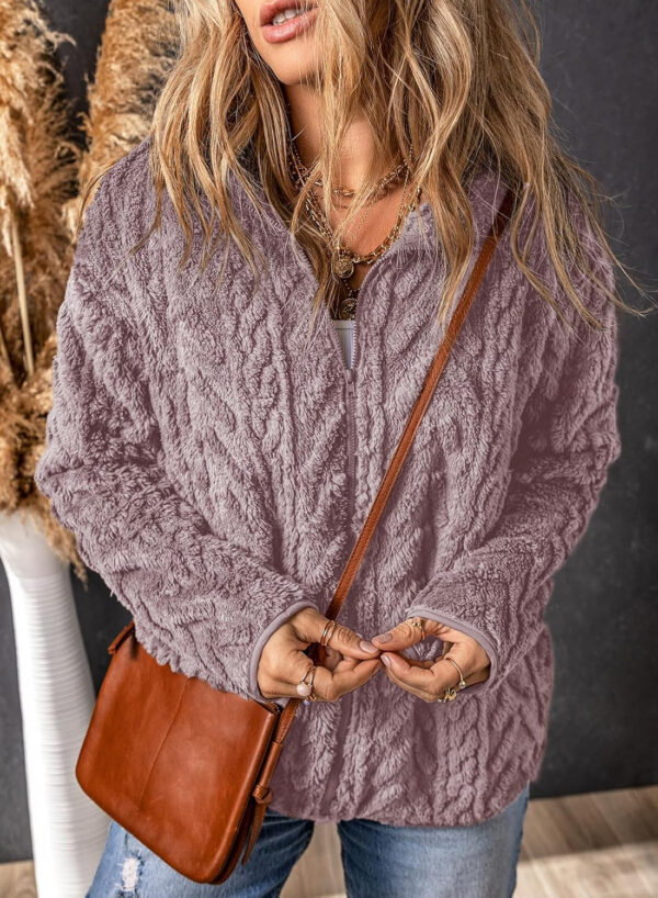 689b1841186c77561784559faa37ed2208aa89b08d5de8a471079.jpg Dokotoo Winter Fleece Jacket for Women Zipper Up Zip Up Stand Collar with Pockets Coats