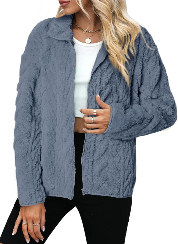 689b1862966164a5baddec19962b15c4cbb0d765a97b0c9f24466.jpg Dokotoo Winter Fleece Jacket for Women Zipper Up Zip Up Stand Collar with Pockets Coats