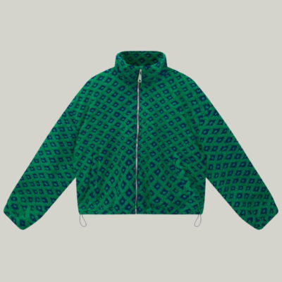 Esmeling Women’s Long Sleeve Cropped Sherpa Fleece Plaid Jacket Casual Chunky Teddy Fleece Outerwear