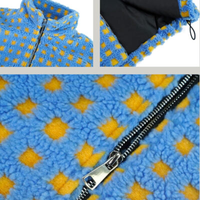 Esmeling Women’s Long Sleeve Cropped Sherpa Fleece Plaid Jacket Casual Chunky Teddy Fleece Outerwear