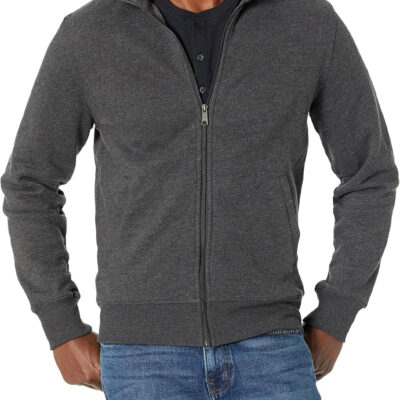 Amazon Essentials Men's Sweatshirt, Mock Neck, Fleece Zip Up