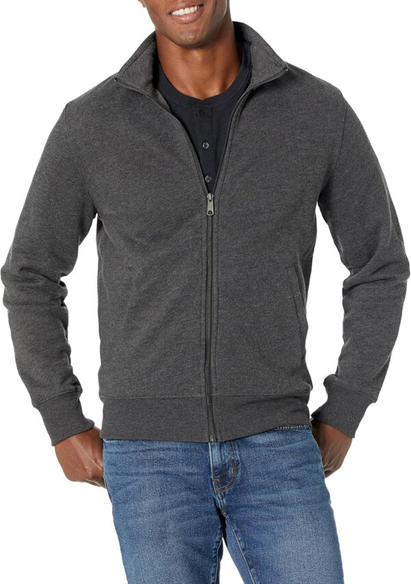 Amazon Essentials Men's Sweatshirt, Mock Neck, Fleece Zip Up