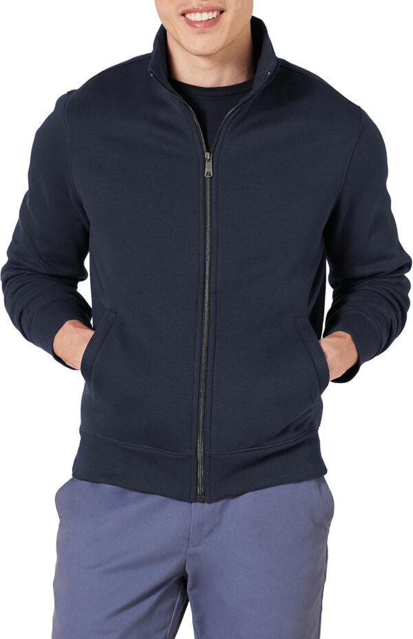 Amazon Essentials Men's Sweatshirt, Mock Neck, Fleece Zip Up