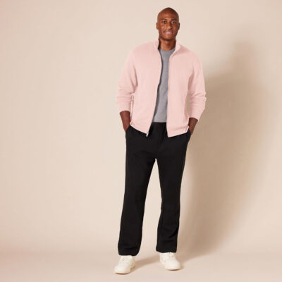 Amazon Essentials Men's Sweatshirt, Mock Neck, Fleece Zip Up