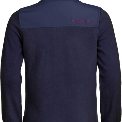 Nautica Girls' Full-Zip Fleece Jacket, Signature Logo Design, Lightweight & Wind Resistant