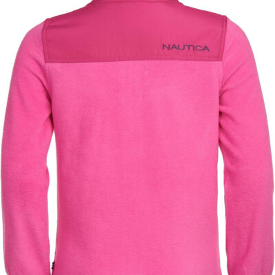 Nautica Girls' Full-Zip Fleece Jacket, Signature Logo Design, Lightweight & Wind Resistant