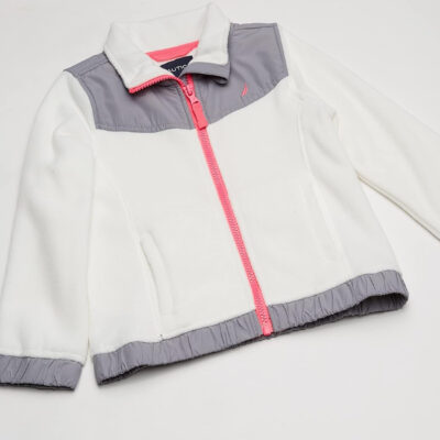 Nautica Girls' Full-Zip Fleece Jacket, Signature Logo Design, Lightweight & Wind Resistant