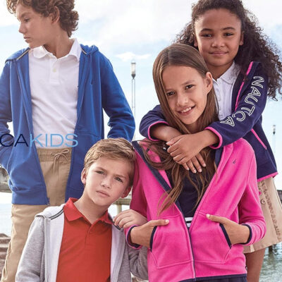 Nautica Girls' Full-Zip Fleece Jacket, Signature Logo Design, Lightweight & Wind Resistant