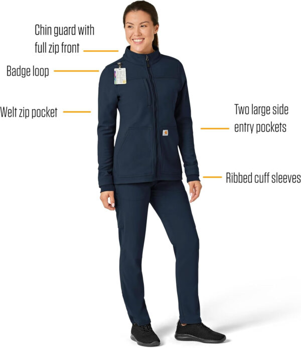 689b1c8773b4b133aace0ead8ffdc1182effe318f13262f385502.jpg Carhartt Scrubs C81023 Women's Rugged Flex® Modern Fit Bonded Fleece Ja