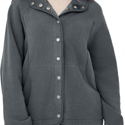 Glamaker women's Fleece Sherpa Jacket Winter Coats Long Sleeve Casual Button Fuzzy Cropped Sweatshirt Outerwear With Pockets