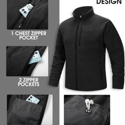 689b1fa4c63f6f8c7ad1e1be2455c363f5f8c3059bb52c95872b5.jpg 33,000ft Men's Full Zip Fleece Jacket Lightweight Warm Soft Polar Long Sleeve Jackets with Pockets for Winter Hiking Casual