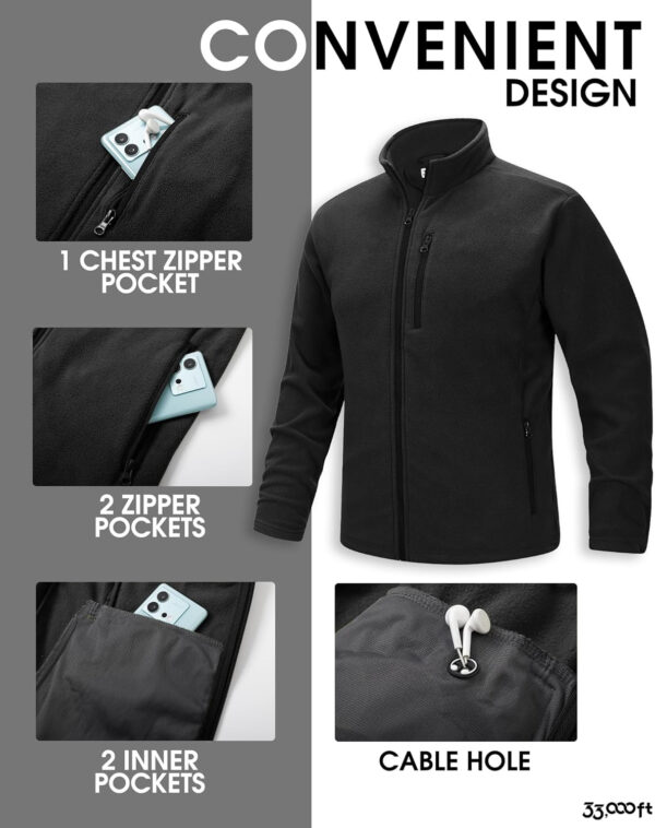 689b1fa4c63f6f8c7ad1e1be2455c363f5f8c3059bb52c95872b5.jpg 33,000ft Men's Full Zip Fleece Jacket Lightweight Warm Soft Polar Long Sleeve Jackets with Pockets for Winter Hiking Casual