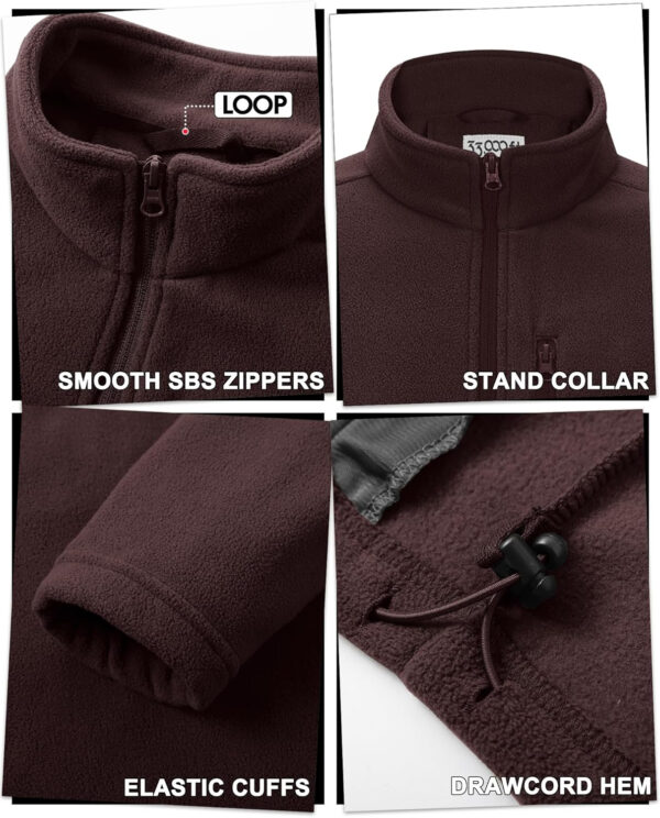 689b1fb31cd8560c1537a7244156209c9a0eccd25fcc1df0c9862.jpg 33,000ft Men's Full Zip Fleece Jacket Lightweight Warm Soft Polar Long Sleeve Jackets with Pockets for Winter Hiking Casual