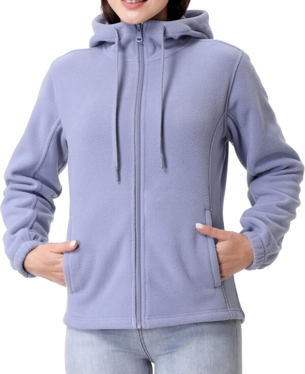 GIMECEN Women's Soft Polar Fleece Jacket Full Zip Hoodies Long Sleeve Sweatshirts Casual Hooded Outerwear