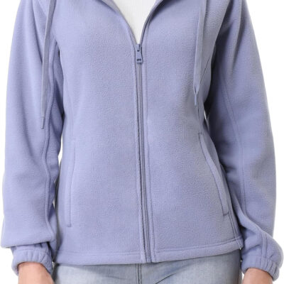 GIMECEN Women's Soft Polar Fleece Jacket Full Zip Hoodies Long Sleeve Sweatshirts Casual Hooded Outerwear