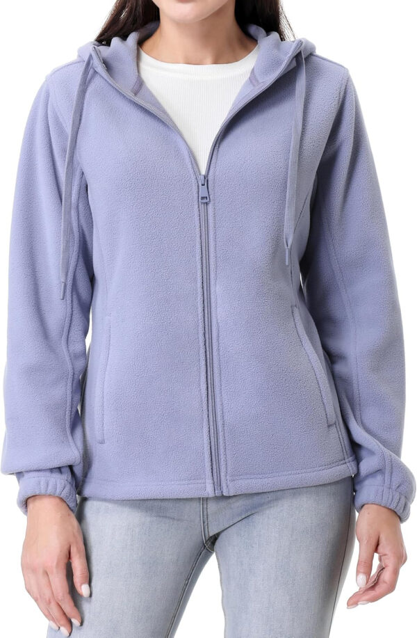 GIMECEN Women's Soft Polar Fleece Jacket Full Zip Hoodies Long Sleeve Sweatshirts Casual Hooded Outerwear