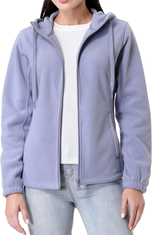 GIMECEN Women's Soft Polar Fleece Jacket Full Zip Hoodies Long Sleeve Sweatshirts Casual Hooded Outerwear