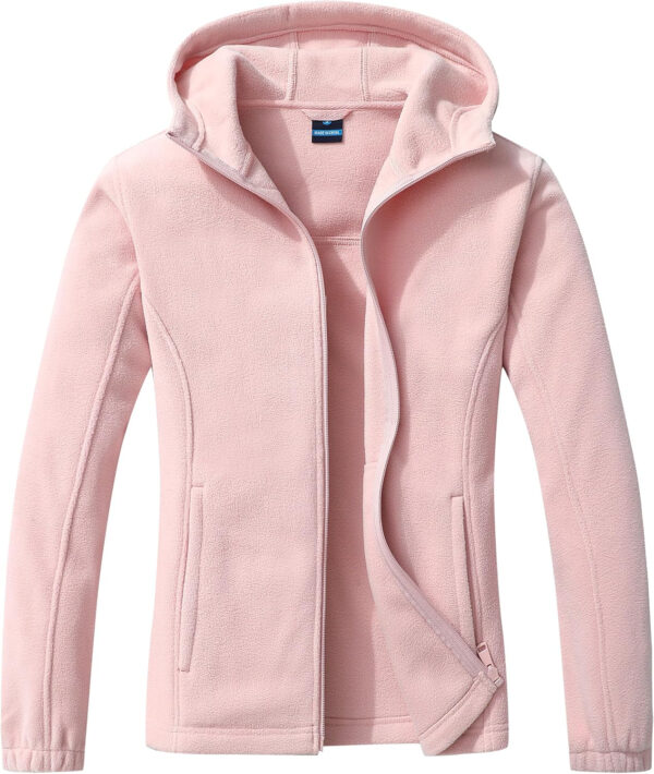 GIMECEN Women's Soft Polar Fleece Jacket Full Zip Hoodies Long Sleeve Sweatshirts Casual Hooded Outerwear