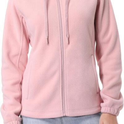 GIMECEN Women's Soft Polar Fleece Jacket Full Zip Hoodies Long Sleeve Sweatshirts Casual Hooded Outerwear