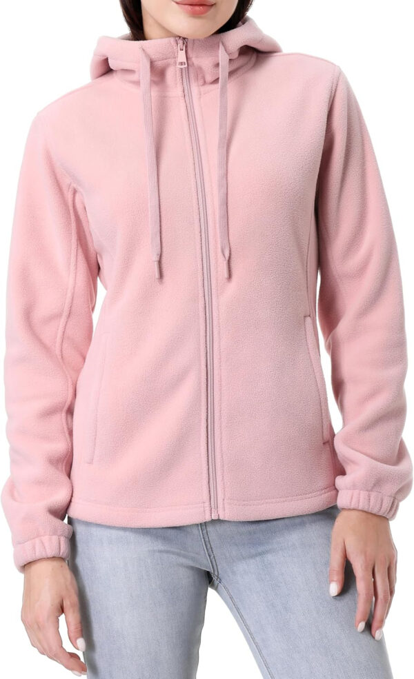 GIMECEN Women's Soft Polar Fleece Jacket Full Zip Hoodies Long Sleeve Sweatshirts Casual Hooded Outerwear