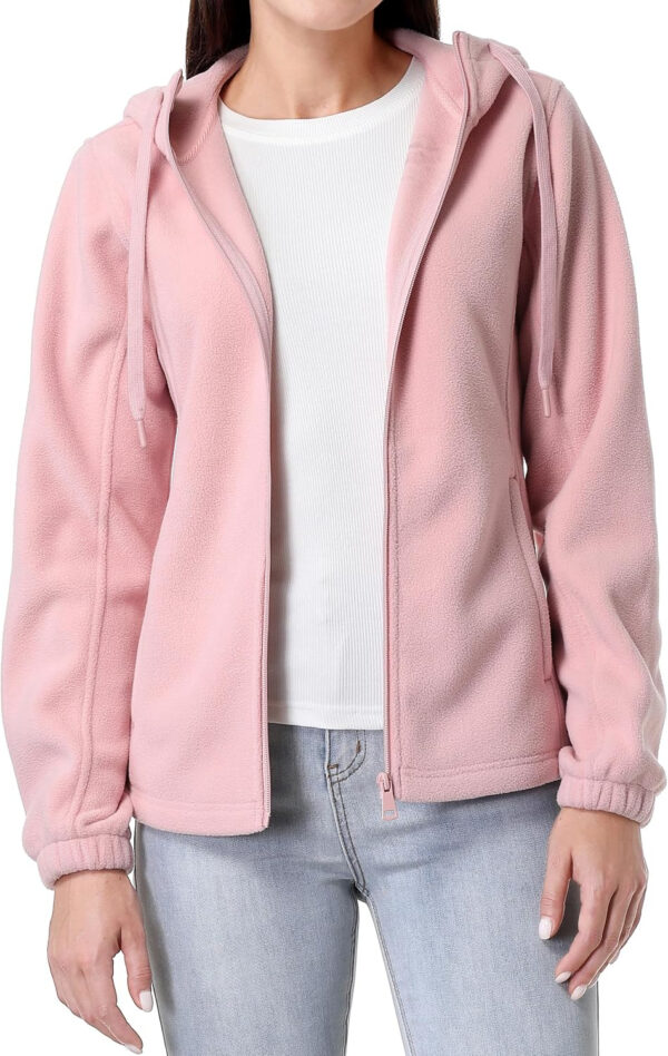 GIMECEN Women's Soft Polar Fleece Jacket Full Zip Hoodies Long Sleeve Sweatshirts Casual Hooded Outerwear