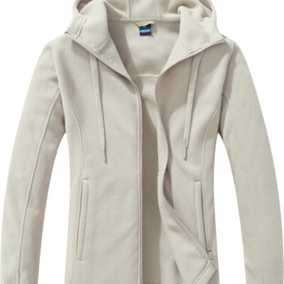 GIMECEN Women's Soft Polar Fleece Jacket Full Zip Hoodies Long Sleeve Sweatshirts Casual Hooded Outerwear