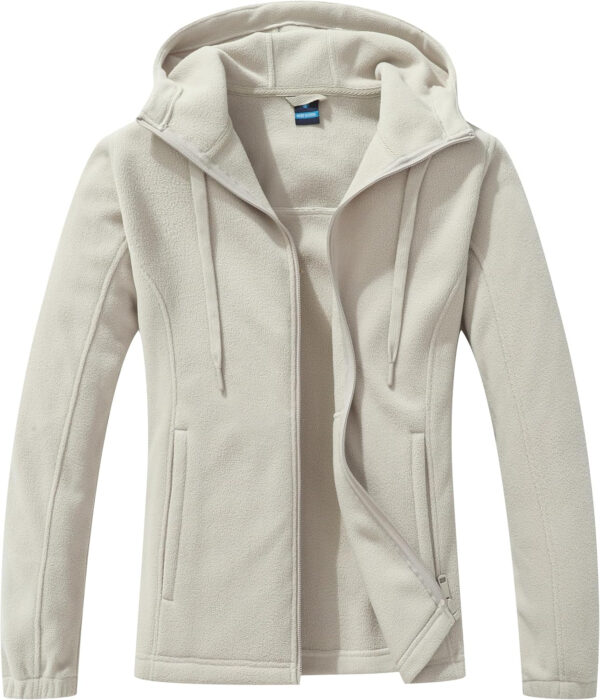 GIMECEN Women's Soft Polar Fleece Jacket Full Zip Hoodies Long Sleeve Sweatshirts Casual Hooded Outerwear