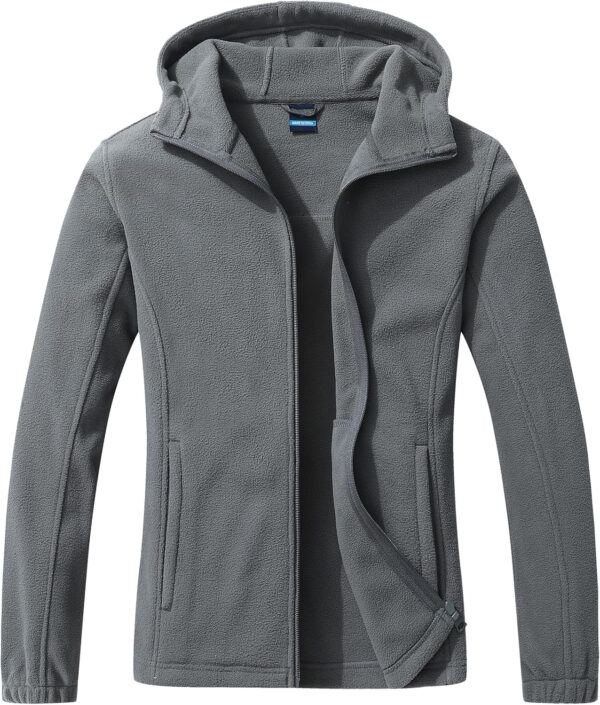 GIMECEN Women's Soft Polar Fleece Jacket Full Zip Hoodies Long Sleeve Sweatshirts Casual Hooded Outerwear