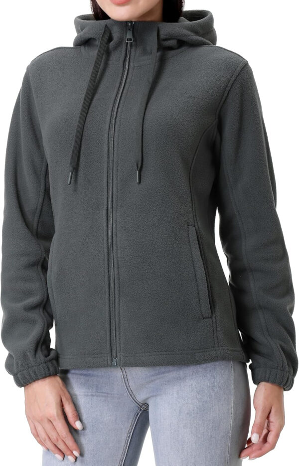 GIMECEN Women's Soft Polar Fleece Jacket Full Zip Hoodies Long Sleeve Sweatshirts Casual Hooded Outerwear