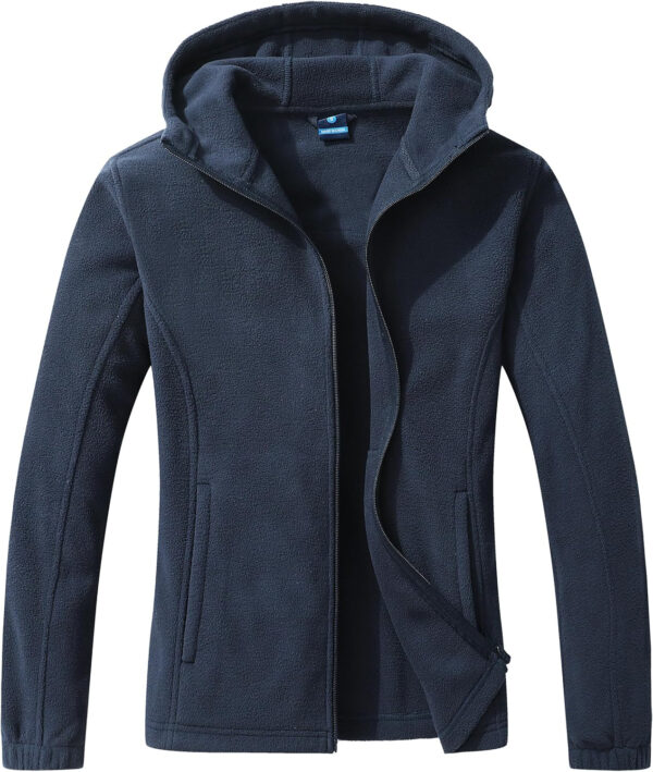 GIMECEN Women's Soft Polar Fleece Jacket Full Zip Hoodies Long Sleeve Sweatshirts Casual Hooded Outerwear