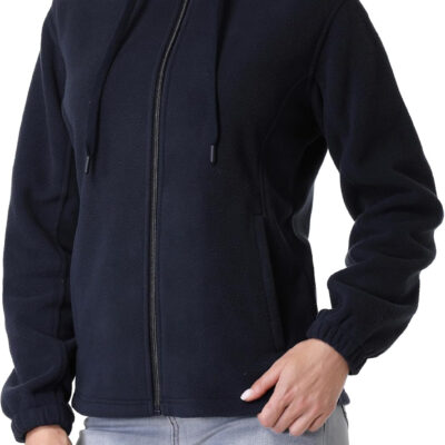 GIMECEN Women's Soft Polar Fleece Jacket Full Zip Hoodies Long Sleeve Sweatshirts Casual Hooded Outerwear